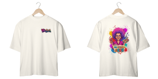 Nome do produto[PERSONALIZÁVEL] Modelo de Camiseta Oversized Personalizada - Estampa frente E costas