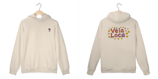 Nome do produtoMoletom Premium Canguru Véia Loca - Smiles (Frente e Costas)