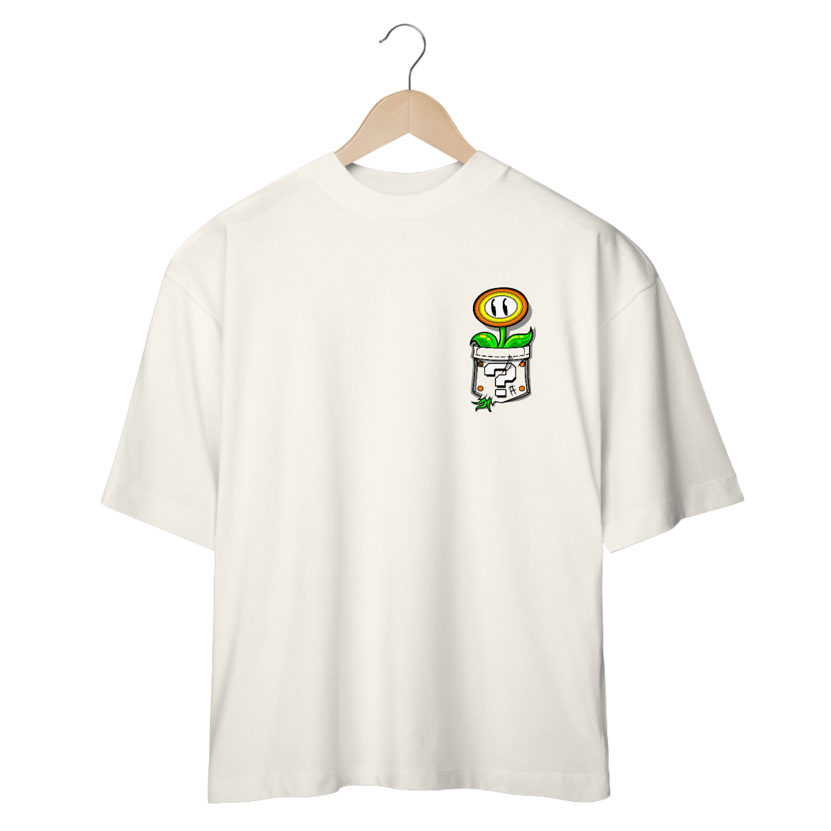 Nome do produto: [Oversized] Camiseta Flor de Fogo no Bolso