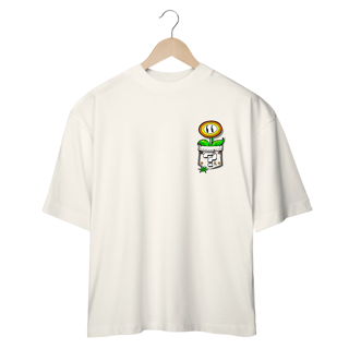 [Oversized] Camiseta Flor de Fogo no Bolso