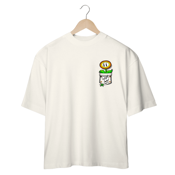 [Oversized] Camiseta Flor de Fogo no Bolso