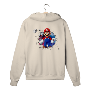 Moletom Premium com Ziper - Super Mario/Boo saindo da parede!