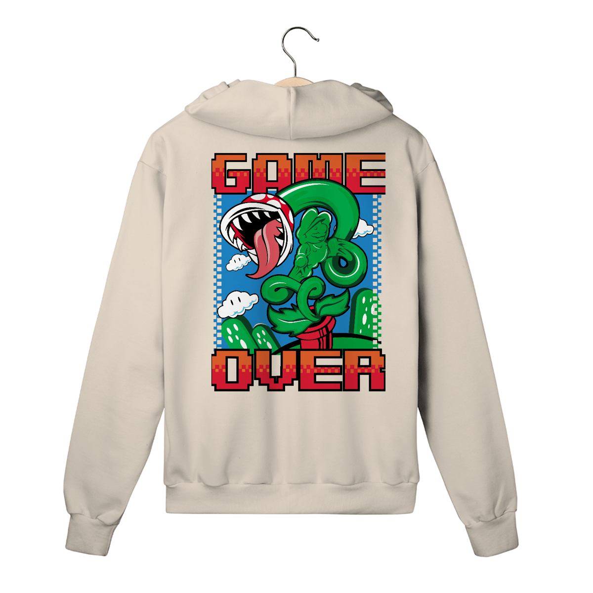 Nome do produto: Moletom Premium Com Zíper Super Mario Game Over