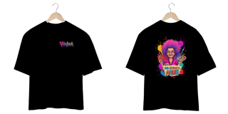 [PERSONALIZÁVEL] Modelo de Camiseta Oversized Personalizada - Estampa frente E costas