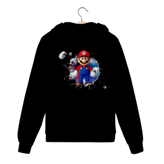 Nome do produtoMoletom Premium com Ziper - Super Mario/Boo saindo da parede!