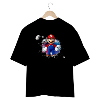 Nome do produto[Oversized] Camiseta Super Mario/Boo saindo da parede! (Costas)