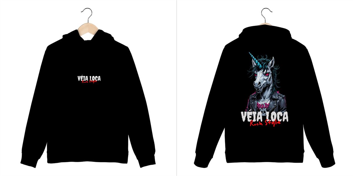 Nome do produto: Moletom Premium Canguru Unicórnio Rock Style