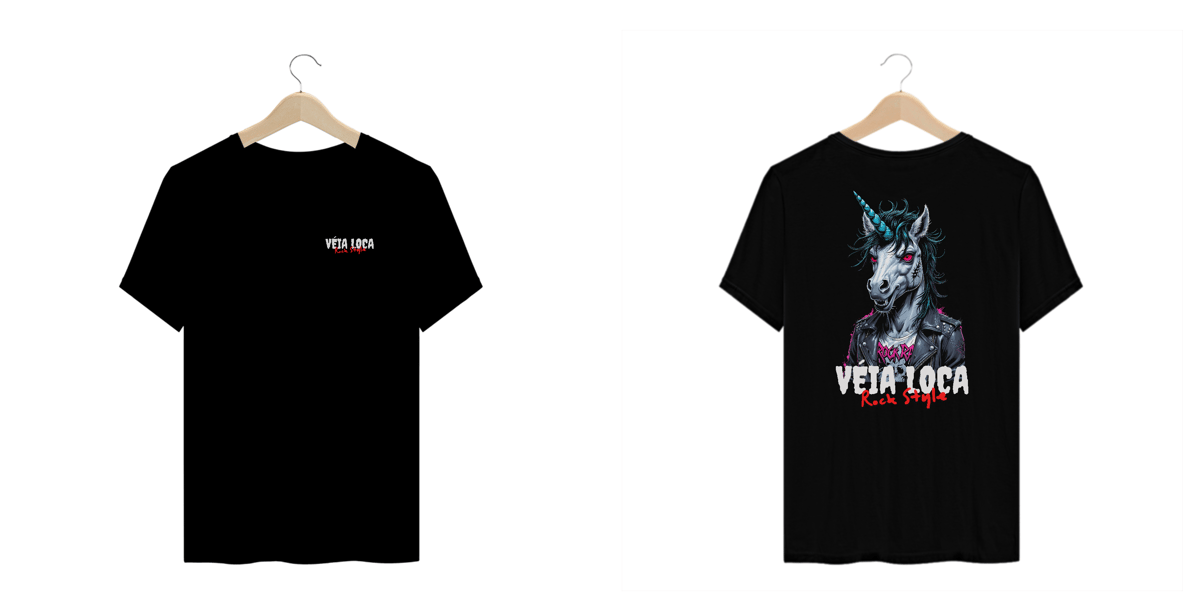 Nome do produto: [Plus Size] Camiseta Unicórnio Rock Style