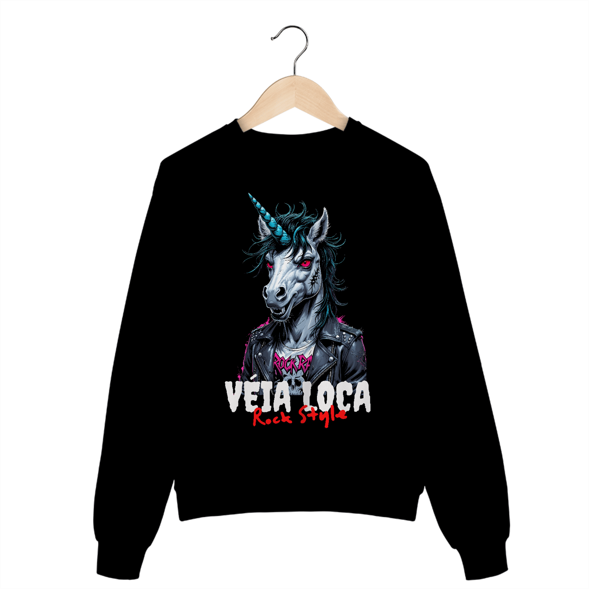 Nome do produto: Moletom Premium Fechado Unicórnio Rock Style (Frente)
