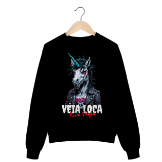 Moletom Premium Fechado Unicórnio Rock Style (Frente)