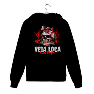 Moletom Premium Com Zíper Caveira Psicodélica Rock Style