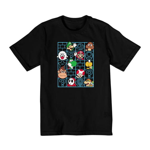 [Infantil] Camiseta Super Mário Nostalgia (2 a 8 anos)