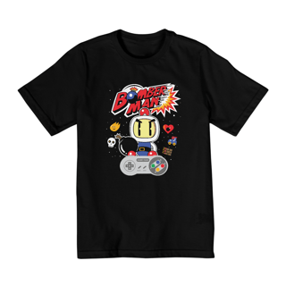 Nome do produto[Infantil] Camiseta Bomber Man Retrô - Snes (2 a 8 anos)