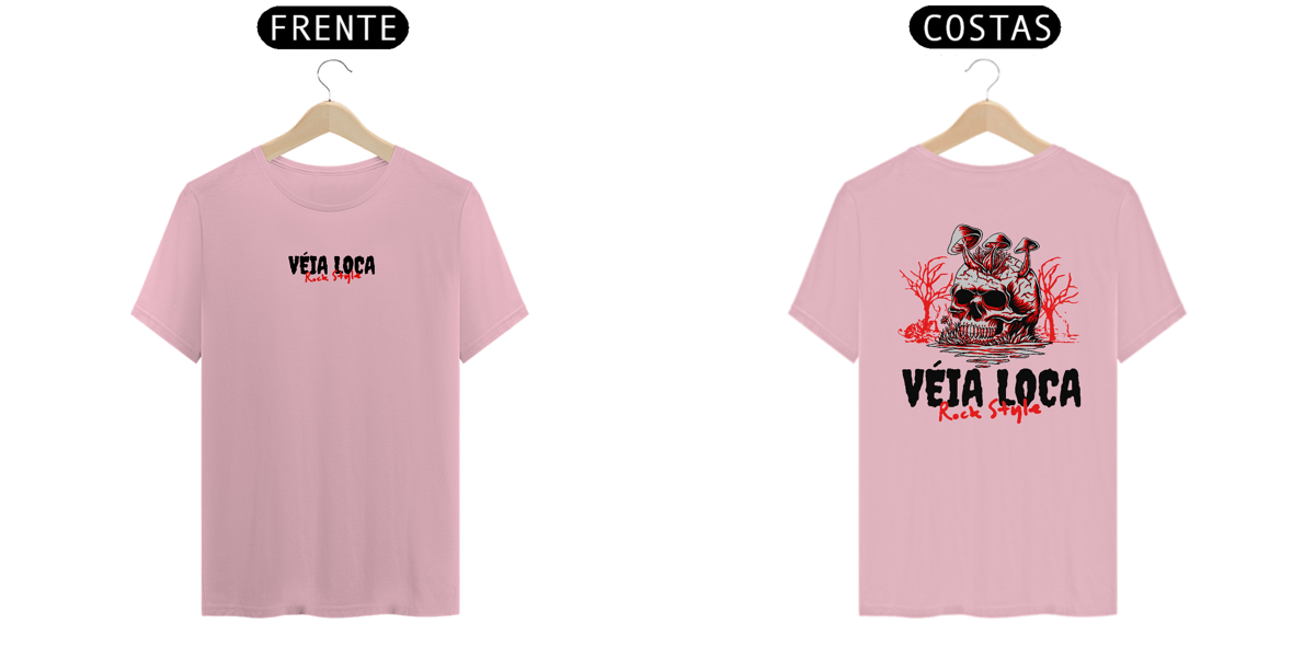 Nome do produto: [Algodão Peruano] Camiseta Caveira Psicodélica Rock Style (Cores Claras)