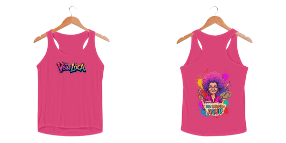 [PERSONALIZÁVEL] Modelo de Camiseta Regata Feminina SPORT DRY FIT UV Personalizada - Estampa na Frente E nas Costas