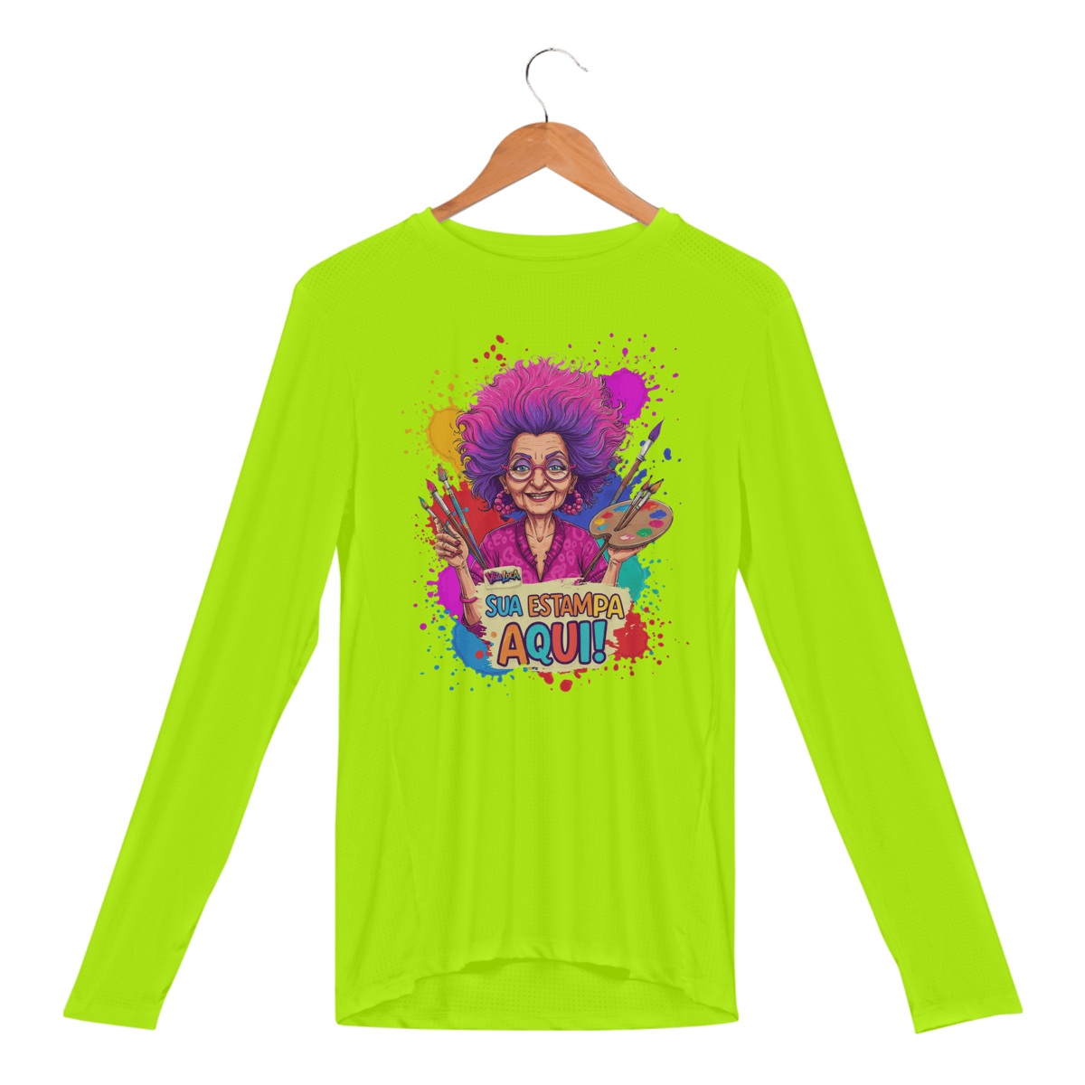 Nome do produto: [PERSONALIZÁVEL] Modelo de Camisa Manga Longa SPORT DRY FIT UV Personalizada - Estampa somente na Frente OU somente nas Costas