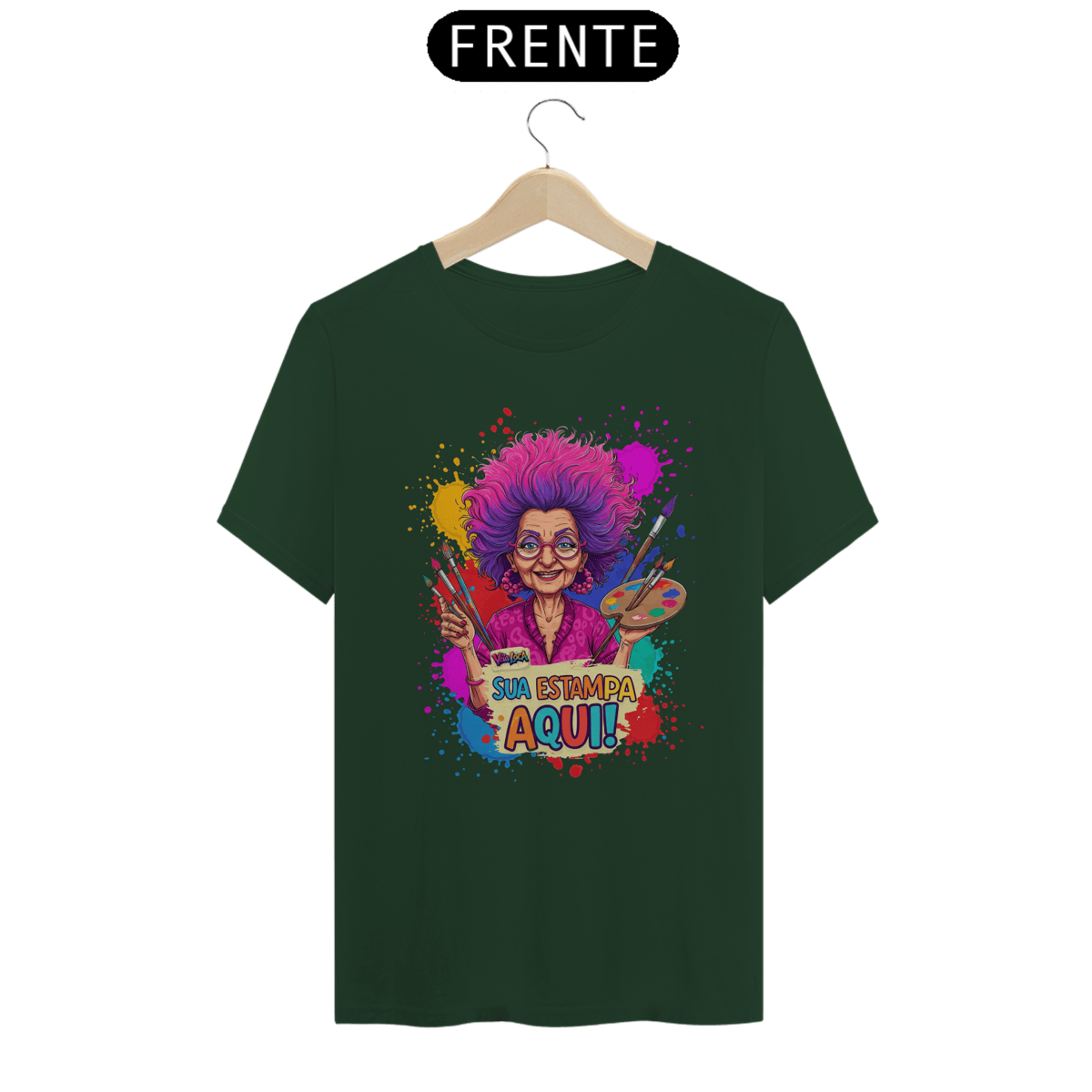 Nome do produto: [PERSONALIZÁVEL] Modelo de Camiseta de ALGODÃO PERUANO Personalizada - Estampa somente na Frente OU somente nas Costas