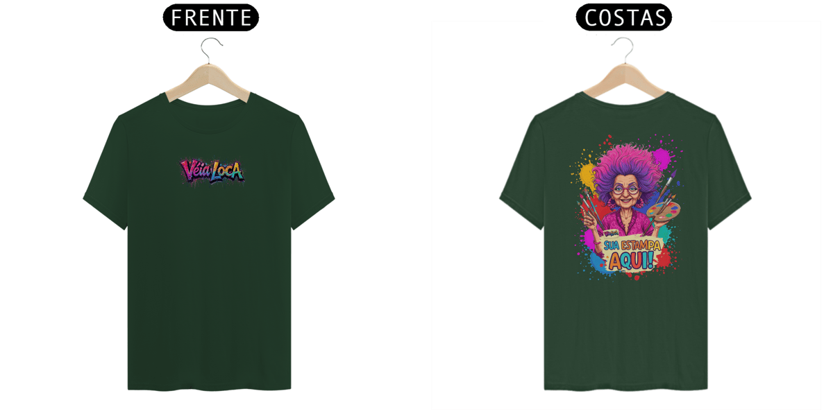 Nome do produto: [PERSONALIZÁVEL] Modelo de Camiseta de ALGODÃO PERUANO Personalizada - Estampa na Frente E nas Costas