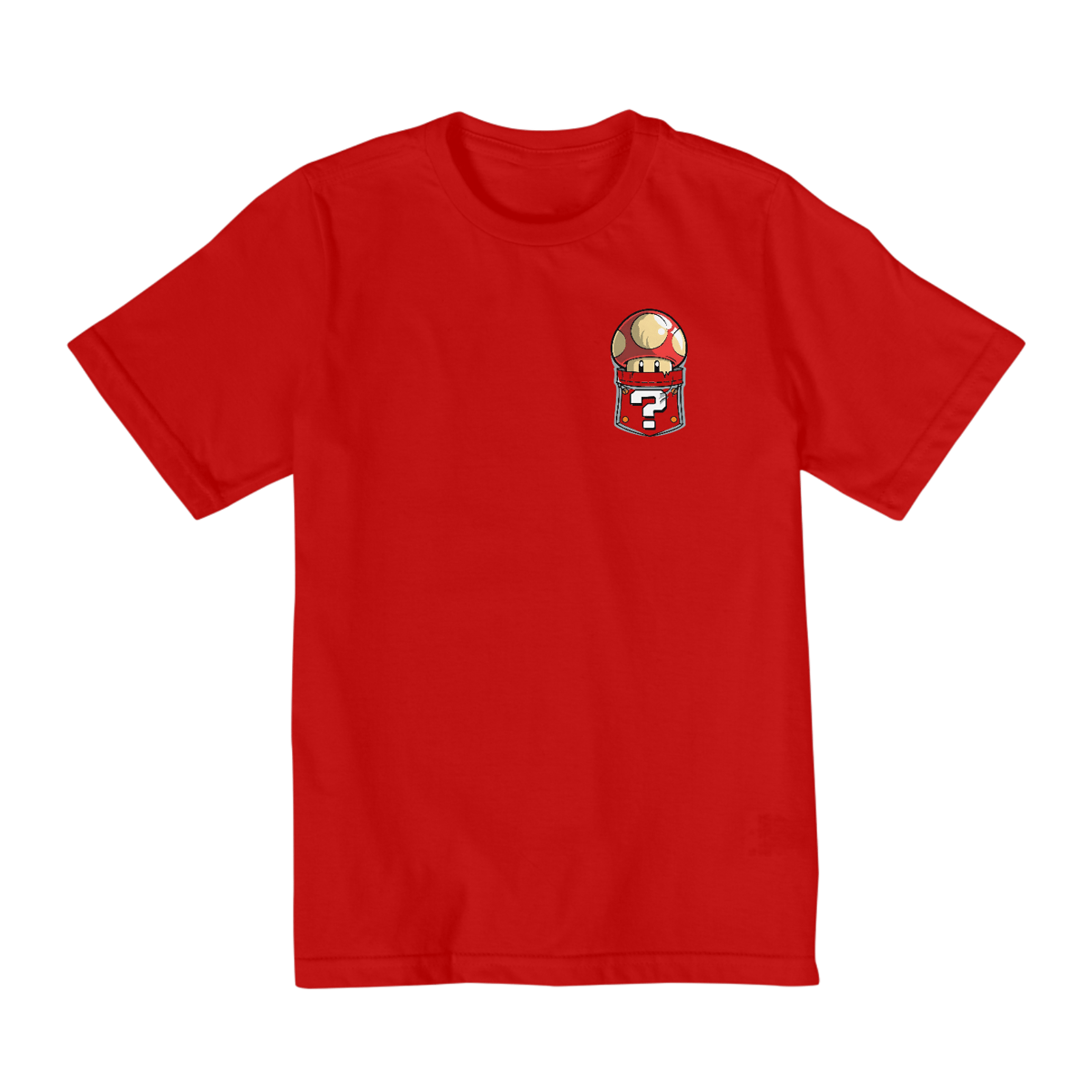 Nome do produto: [Infantil] Camiseta Super Mushroom de Bolso (2 a 8 anos)