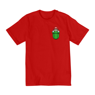 Nome do produto[Infantil] Camiseta Super Mário no Bolso (10 a 14 anos)