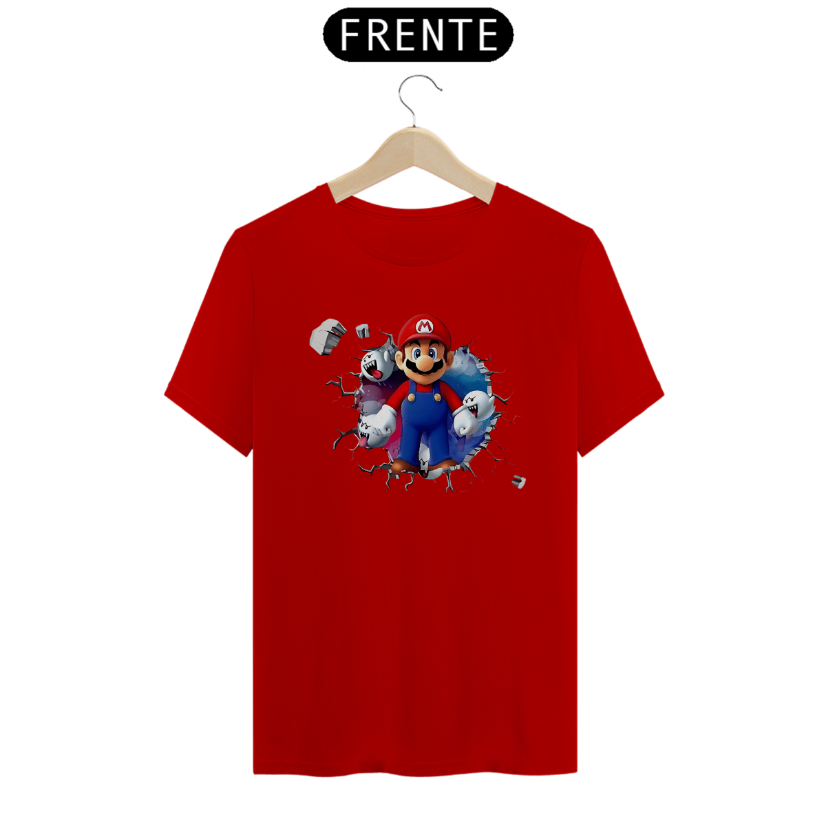 Nome do produto: [Quality] Camiseta Super Mario/Boo saindo do peito!