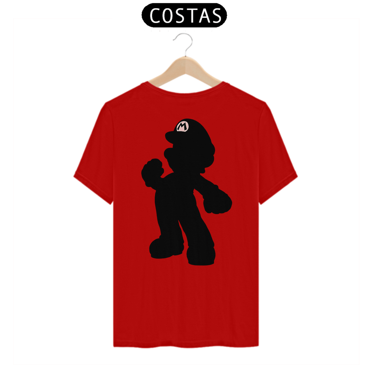 Nome do produto: [Quality] Camiseta Super Mario: Silhueta (Costas)