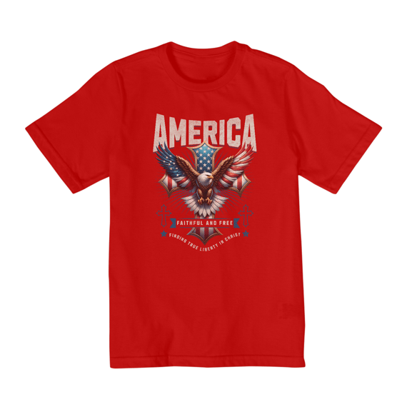 [Infantil] Camiseta América – Faithful and Free (2 a 8 anos)