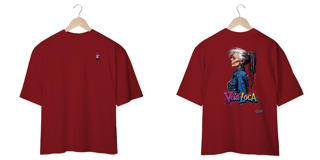 Nome do produto[Oversized] Camiseta Véia Loca Estilosa (Frente e Costas)