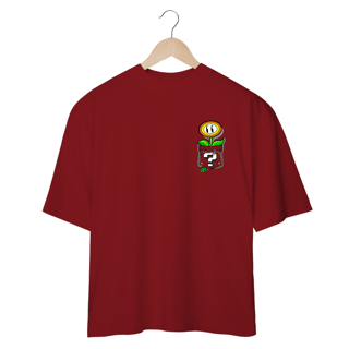 Nome do produto[Oversized] Camiseta Flor de Fogo no Bolso