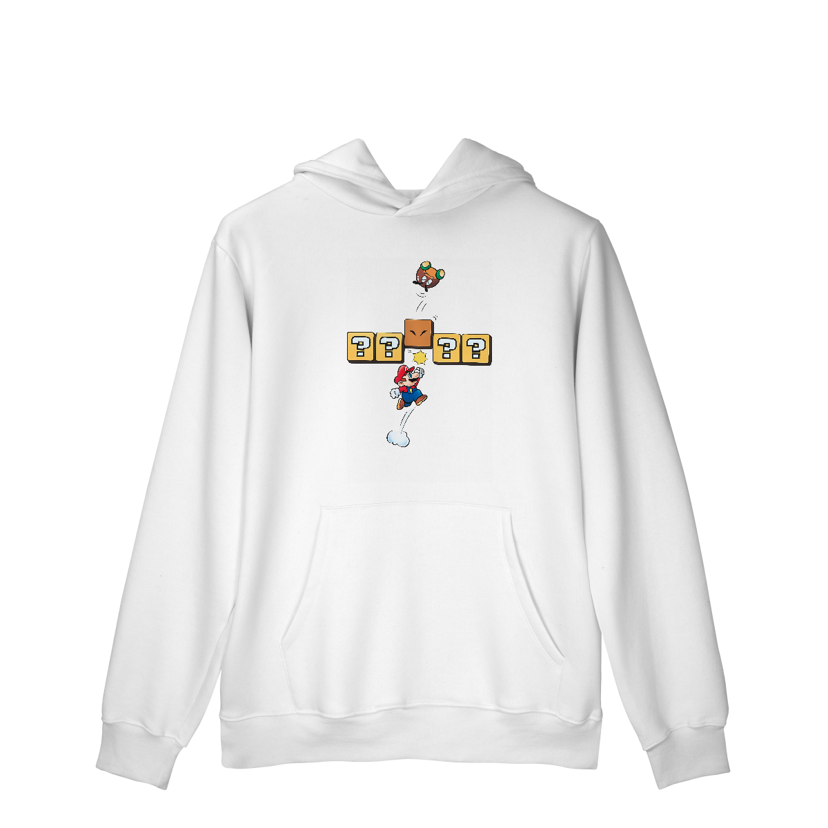 Nome do produto: Moletom Premium Canguru Super Mario – Soco no Bloco