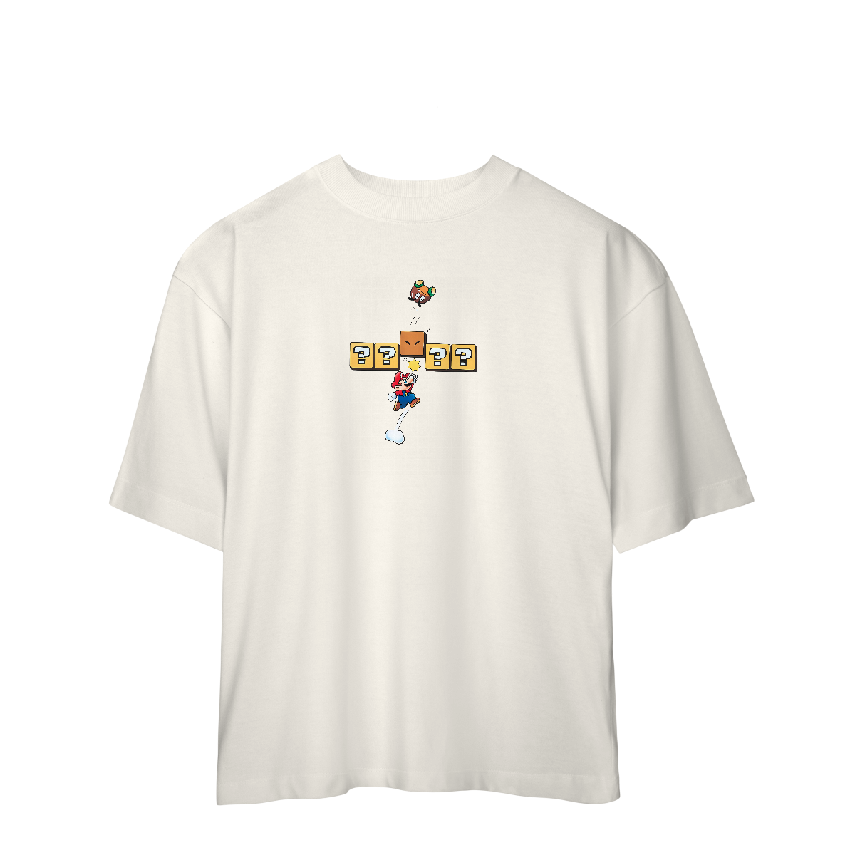 Nome do produto: [Oversized] Camiseta Super Mario – Soco no Bloco