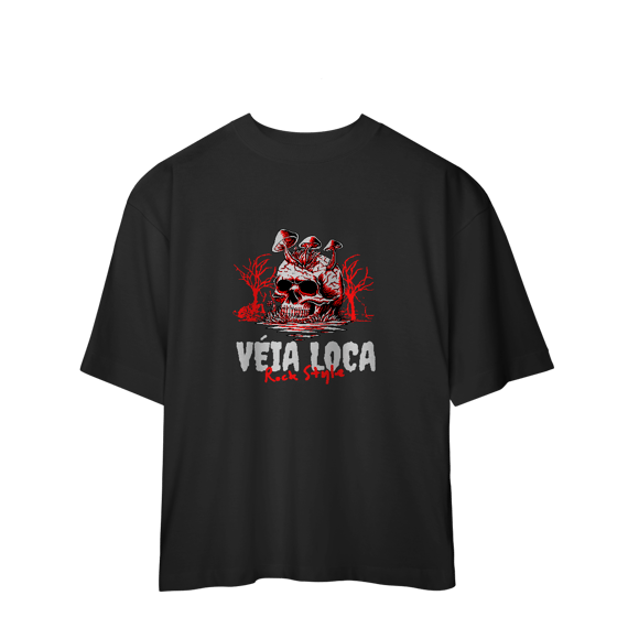 [Oversized] Camiseta Caveira Psicodélica Rock Style
