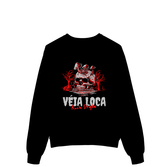 Moletom Premium Fechado Caveira Psicodélica Rock Style