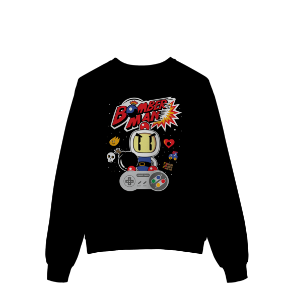 Moletom Premium Fechado Bomber Man Retrô - Snes