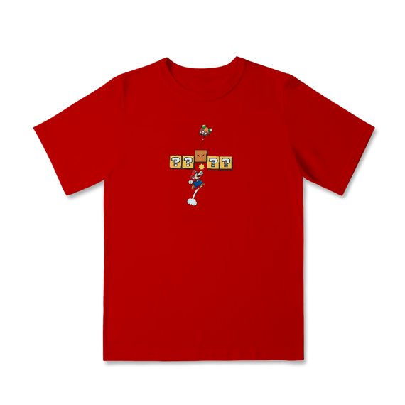 [Infantil] Camiseta Super Mario - Soco no Bloco (2 a 8 anos)