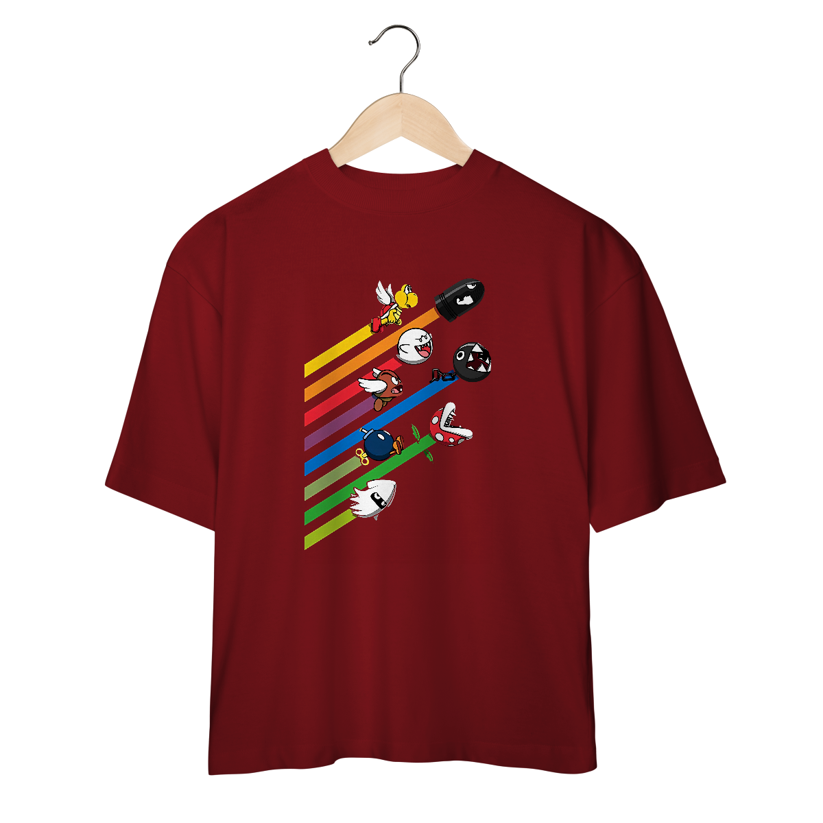 Nome do produto: [Oversized] Camiseta Corrida dos Vilões – Super Mario