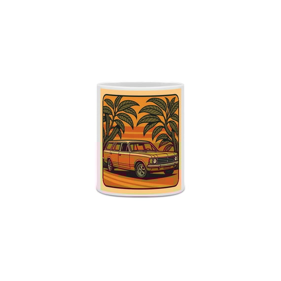 Caneca Chevrolet Caravan Clássica | Design Retrô Radiator Foliage
