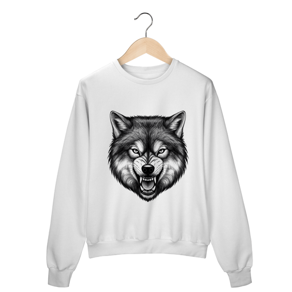 Moletom Fechado Lobo Ameaçador