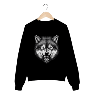 Nome do produto Moletom Fechado Lobo Ameaçador