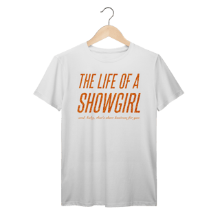 Nome do produto Camiseta - Showgirl frente e verso Marfim - Taylor Swift
