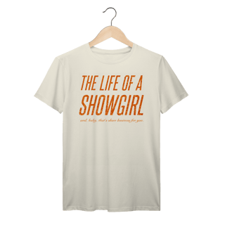 Nome do produto Camiseta - Showgirl frente e verso Marfim - Taylor Swift