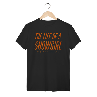 Nome do produto Camiseta - Showgirl frente e verso Preta - Taylor Swift