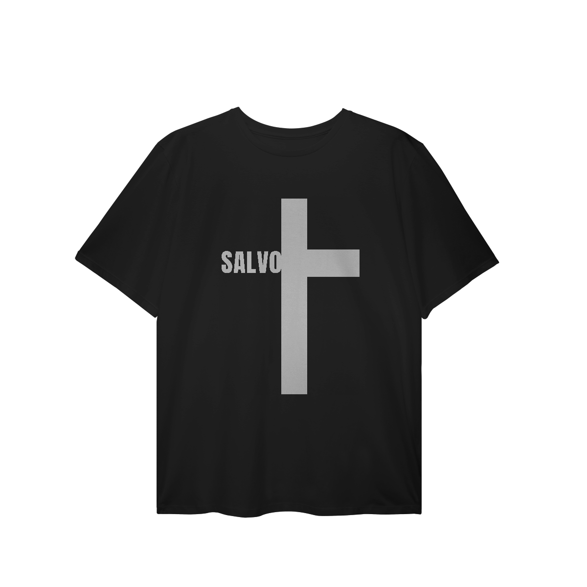 Nome do produto: T-shirt Plus Size Salvo na Cruz