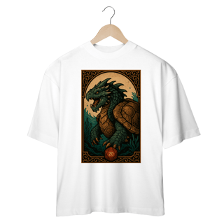 Camisa Oversized Dragão Anfíbio - Estilo Carta RPG
