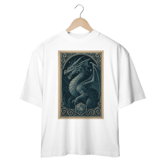 Camiseta Oversized Dragão Estelar – Estilo Carta RPG