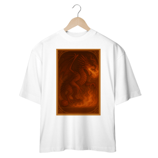 Camiseta Oversized Dragão Vermelho – Estilo Carta RPG