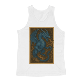 Camiseta Regata Dragão Azul Elemental – Estilo Carta RPG