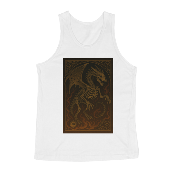 Camiseta Regata Dragão Esqueleto – Estilo Carta RPG
