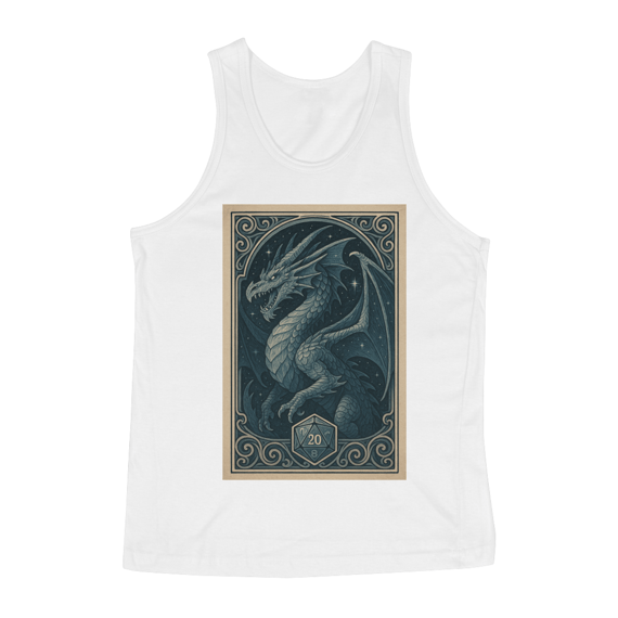 Camiseta Regata Dragão Estelar – Estilo Carta RPG