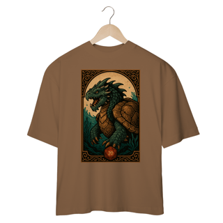 Nome do produto Camisa Oversized Dragão Anfíbio - Estilo Carta RPG